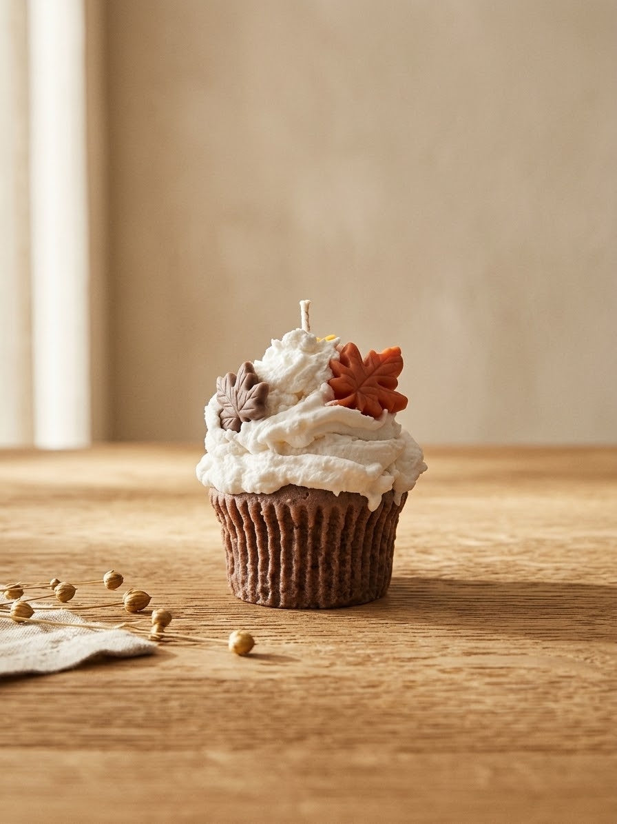 Molded Cupcake Candle — Cozy Autumn