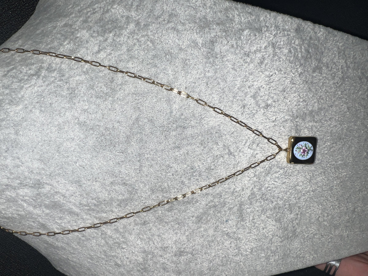 Framed Square Flower Necklace