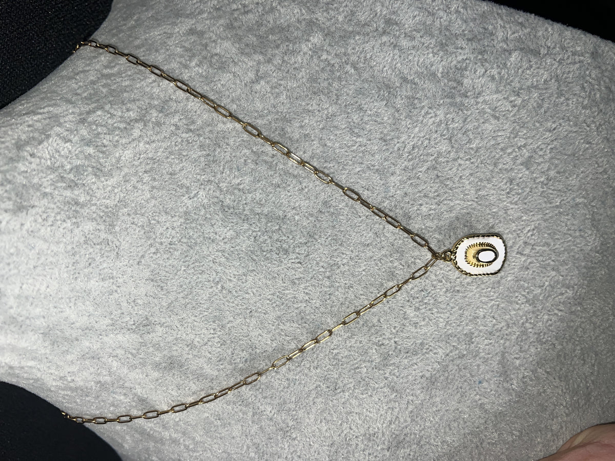 White Cowboy Hat Necklace (18”)