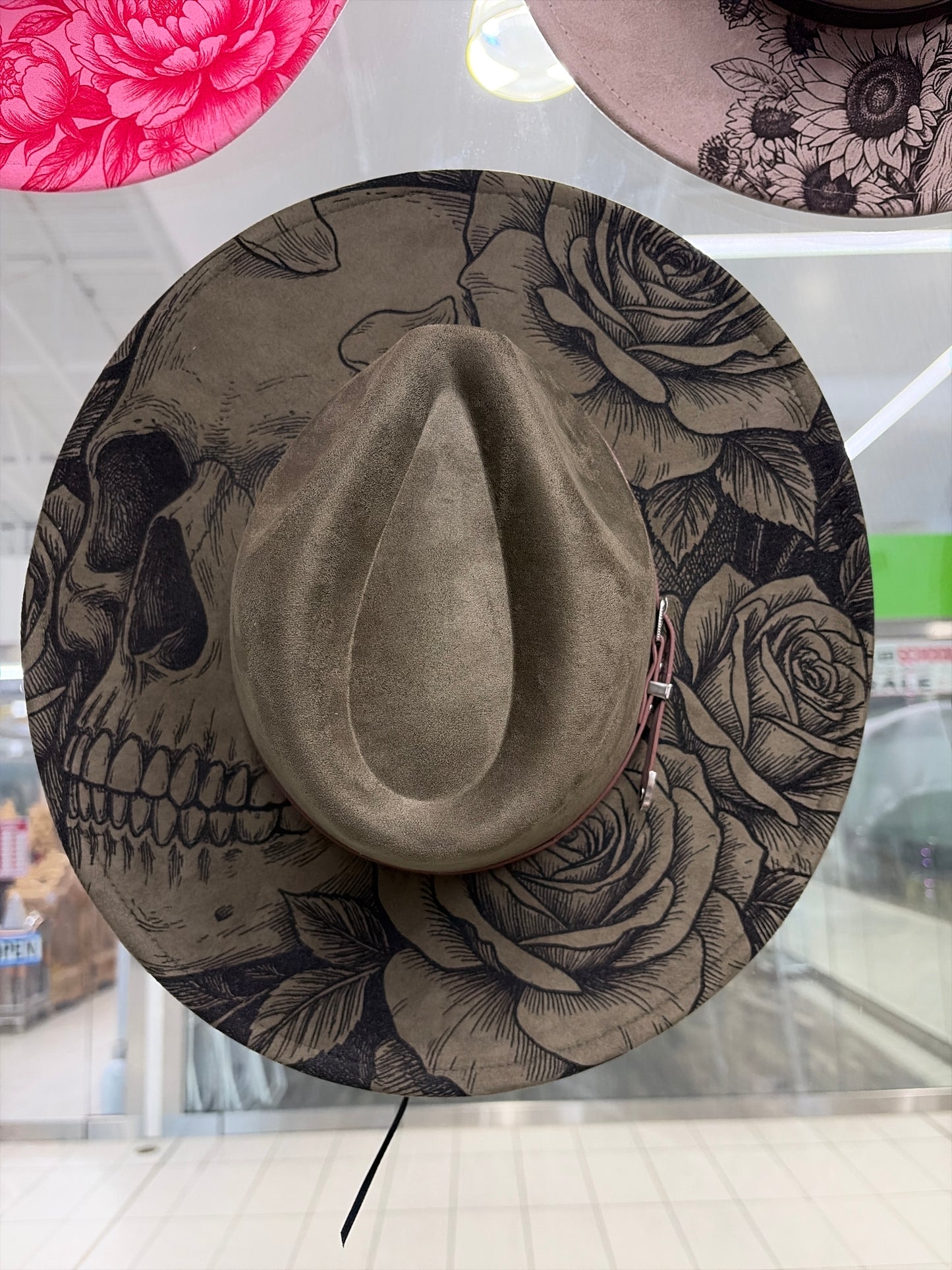 Laser-Engraved Vegan Suede Western Hat
