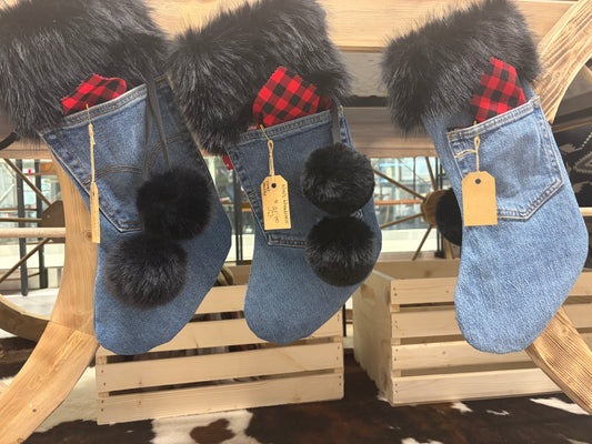 Upcycled Denim Christmas Stockings