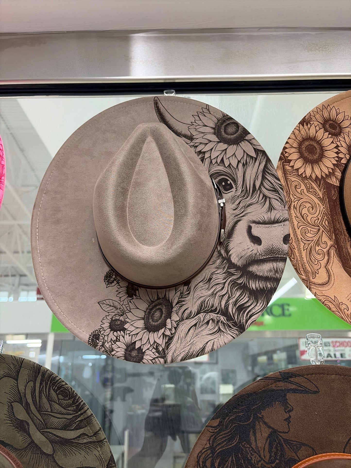 Laser-Engraved Vegan Suede Western Hat