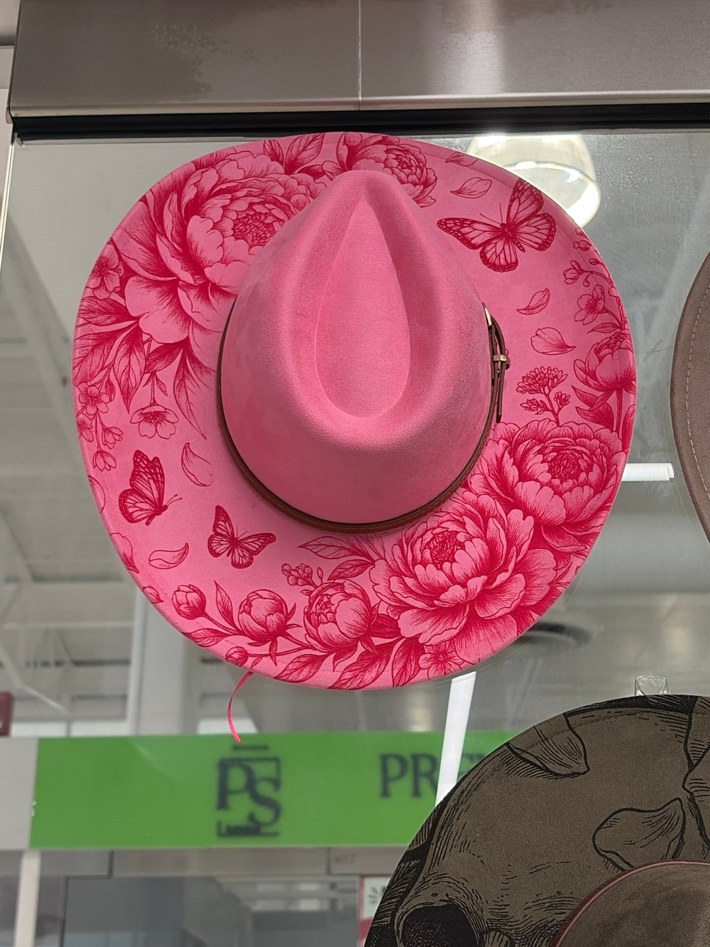 Laser-Engraved Vegan Suede Western Hat