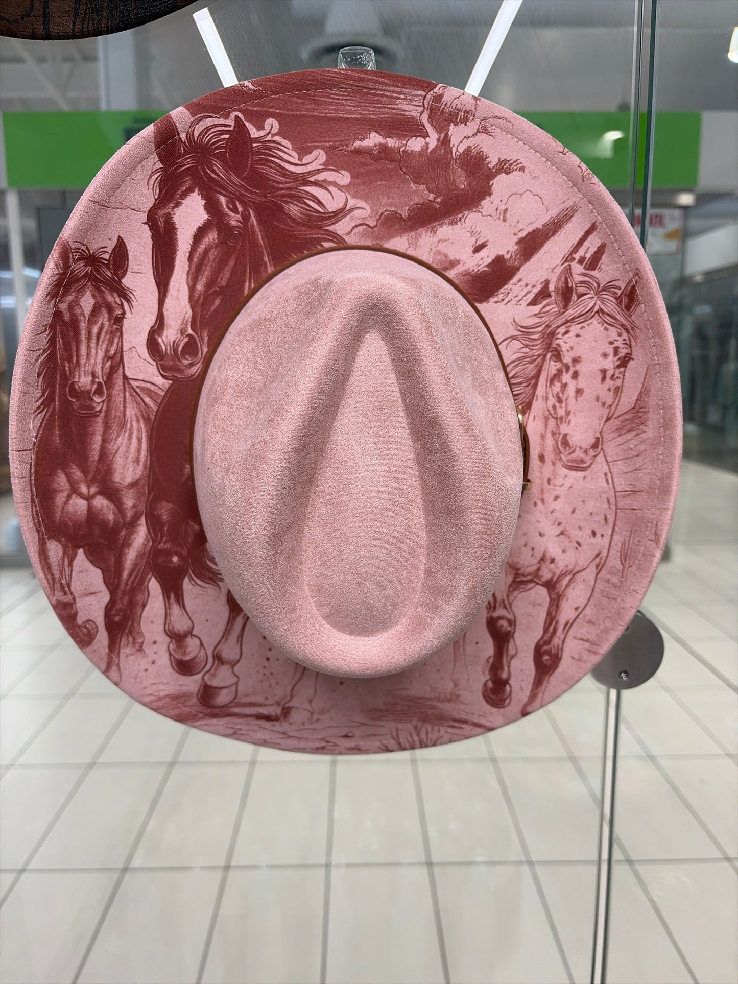 Laser-Engraved Vegan Suede Western Hat