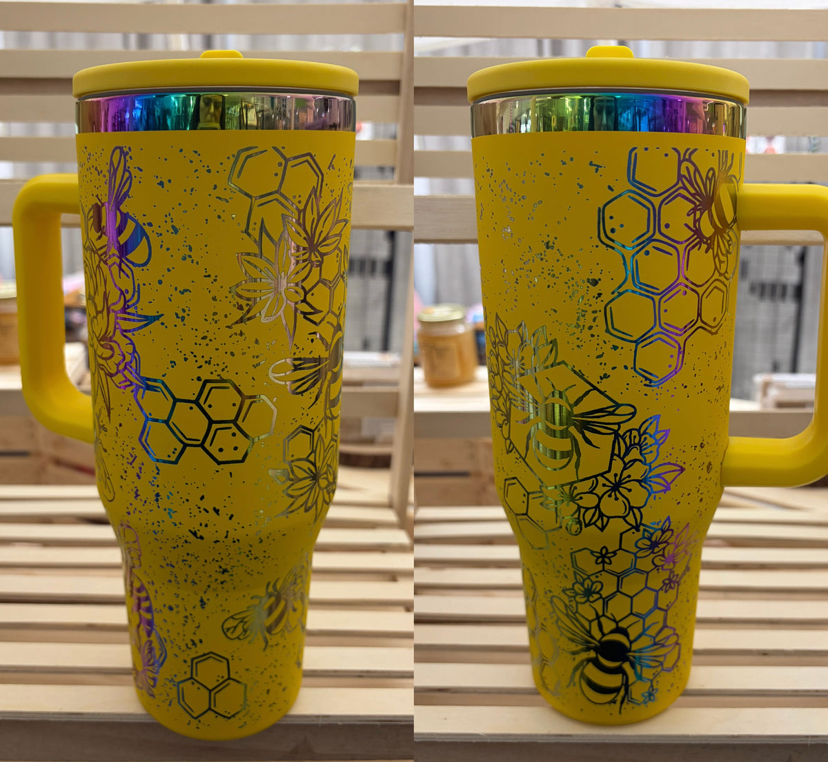COLOUR-SHIFTING LASER TUMBLERS
