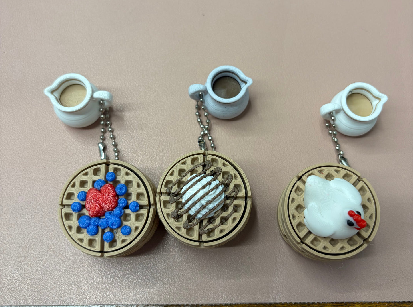 Clicking waffle keychains