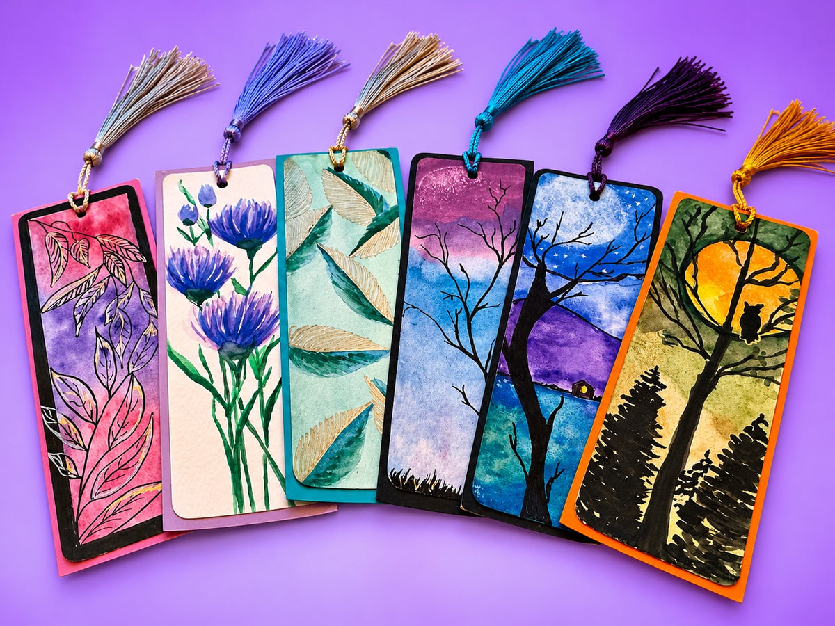 A Splash of Story - Hand painted Bookmarks