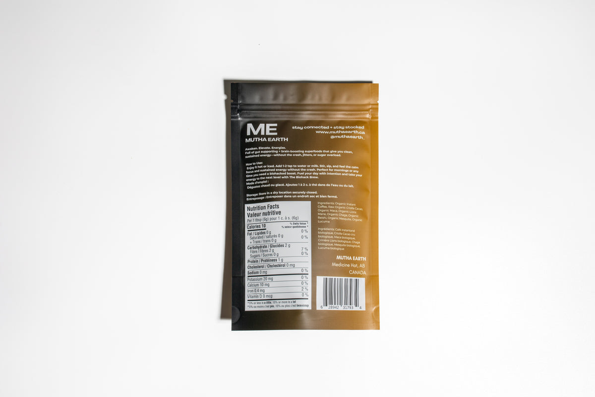 Bio-Hacked Brew Regular – Unsweetened Mushroom Coffee with Adaptogens (135g, ~25 Servings)