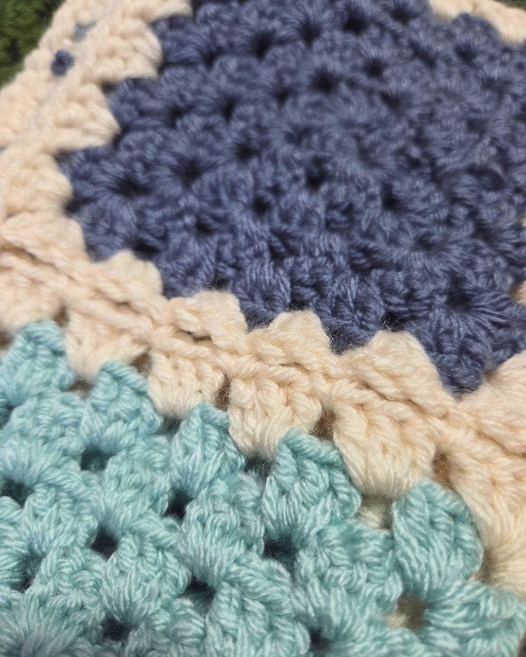 Blue Granny Square Baby Banket