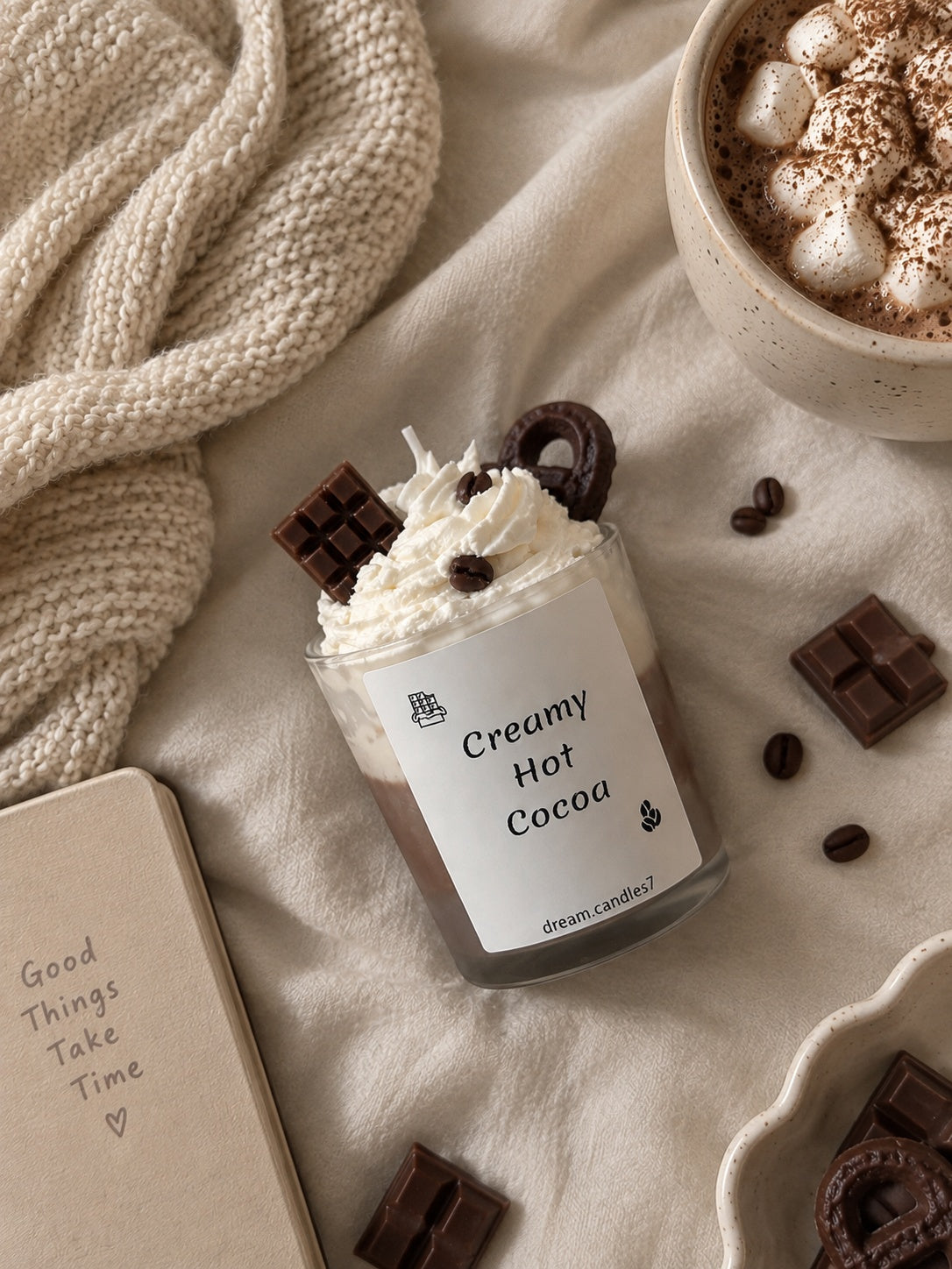 7 oz Whipped Cream Candle — Creamy Hot Cocoa