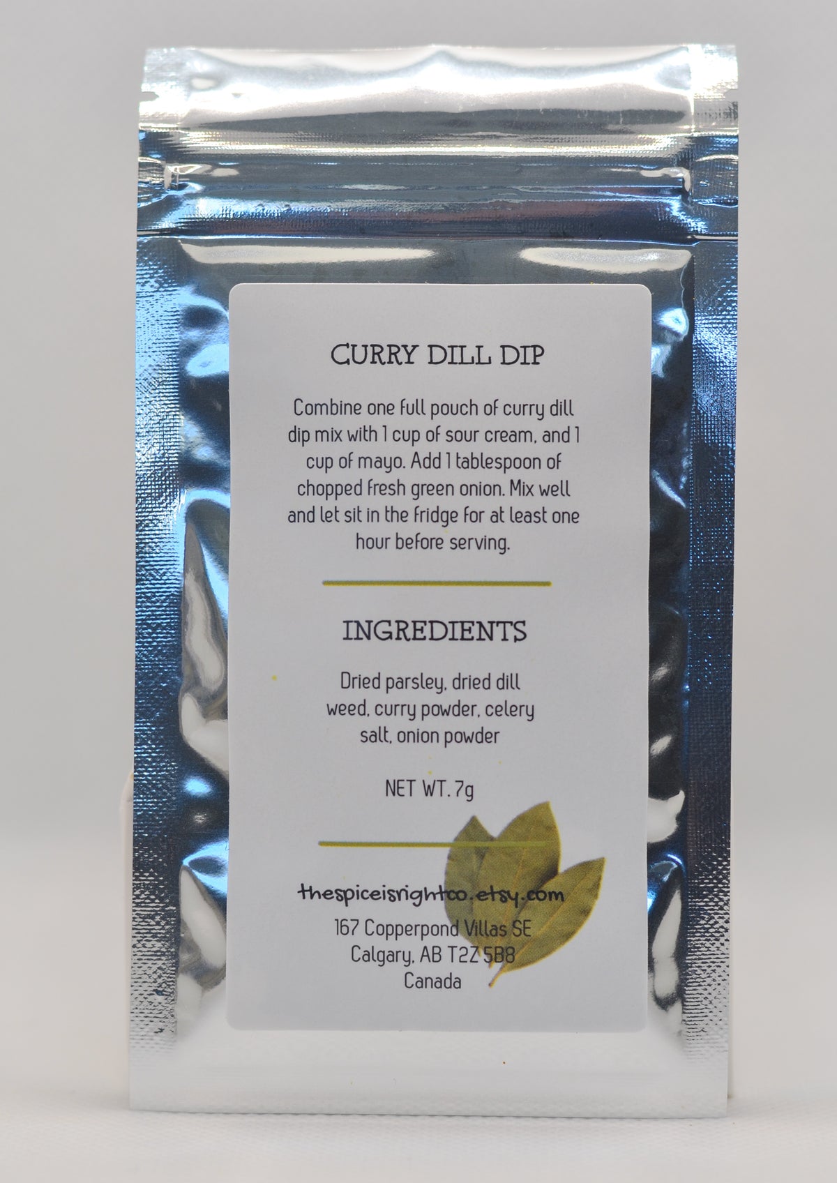 Curry Dill Dip Mix