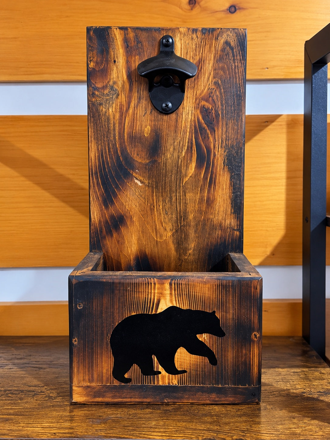 Rustic Bear Bottle Opener & Cap Catcher