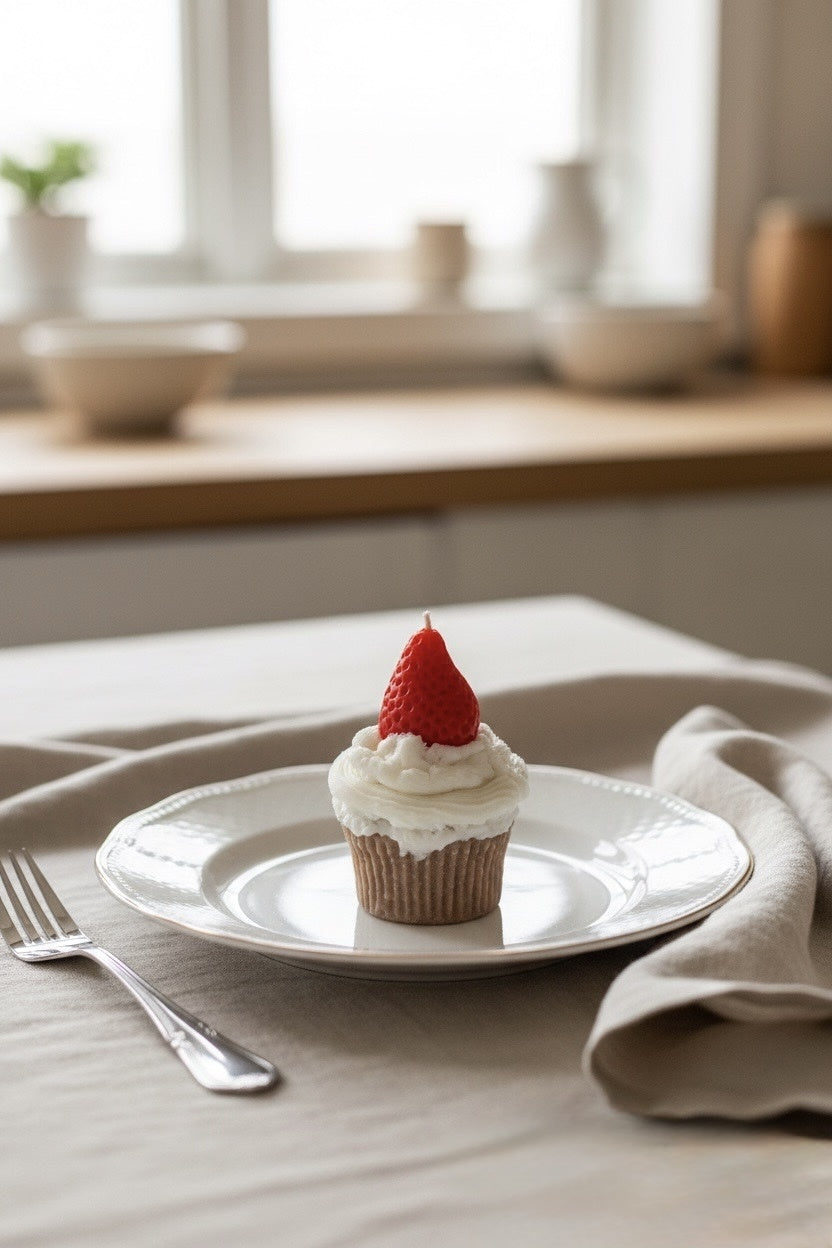 Molded Cupcake Candle — Sweet Strawberry